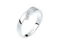 Elli DIAMONDS Ring Women Engagement Classic Trio with Diamond (0.04 ct.) in 925 Sterling Silver