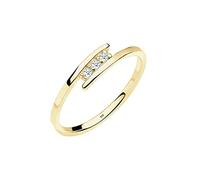 Elli DIAMONDS Ring Women Engagement Ring Trio with Diamond (0.04 ct.) in 375 Yellow Gold