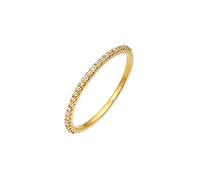 Elli DIAMONDS Ring Women Geo Microsetting with Diamond (0.125 ct.) in 585 Yellow Gold