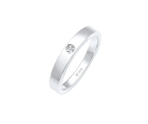 Elli DIAMONDS Solitär Bandring Diamant 0.015 ct. 925 Silber 54 Damen