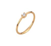 Elli DIAMONDS Solitär Diamant Weiß Brillantschliff (0.06 ct) 925 Sterling Silber 58 Damen