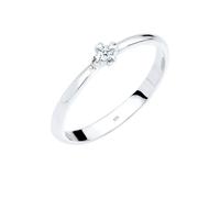 Ring Solitär Herz Verlobung Diamant 0.03 Ct. 925 Silber DIAMORE Weiß 4N125/80X56