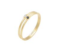 Elli DIAMONDS Solitär Schwarz Weiss Diamant (0.03 ct.) 375er Gelbgold 58 Damen