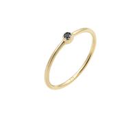 Elli DIAMONDS Solitär Schwarzer Diamant (0.03 ct) 375er Gelbgold 54 Damen