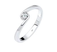 Ring Solitär Verlobung Diamant 0.03 Ct. 925 Silber DIAMORE Weiß 4O708/50X52