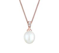 Elli DIAMONDS Süßwasserzuchtperle Diamant (0.04 ct.) 925 Silber Rosa Damen