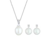 Elli DIAMONDS Süßwasserzuchtperle Diamant (0.10 ct.) 925 Silber Weiß Damen