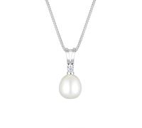 Halskette Süßwasserzuchtperle Diamant 925 Sterling Silber DIAMORE Weiß 4P110/50X001