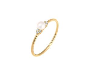 Elli DIAMONDS Verlobung Perle Diamant (0.03 ct.) 585 Gelbgold 54 Damen