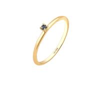 Elli DIAMONDS Verlobung Solitär Diamant Schwarz Brillantschliff (0.003 ct) 585 Gelbgold 52 Damen