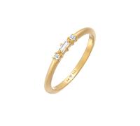 Fingerring ELLI DIAMONDS "Verlobungsring Diamant (0.03 ct.) Rechteck 925 Silber" Fingerringe Gr. 54 mm, 0.006 ct P1 = bei 10-facher Vergrößerung erkennbare Einschlüsse mit Steinen, Silber 925 (Sterlingsilber), 1.7 mm, goldfarben (gold, weiß) Damen (78324508-54) gold, weiß