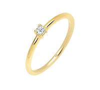 Elli Ringe - Ring Verlobungsring Diamant 0.06 ct. 375 Gelbgold - Gr. 54 MM - in Weiß - für Damen
