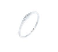 DIAMORE, Ring Verlobungsring Diamant (0.07 Ct) Bridal 925 Silber in silber, Schmuck für Damen Gr. 58 mm