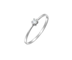 Elli DIAMONDS Verlobungsring Diamant 0.11 ct. 585 Weißgold 58 Damen
