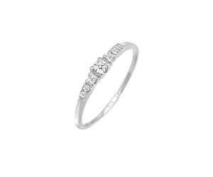 Elli DIAMONDS Verlobungsring Diamanten (0.11 ct) 585 Weißgold 52 Damen