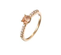 Elli Ring - Ring Verlobungsring Morganit Diamanten Diamantschl - Gr. 58 MM - in Gold - für Damen