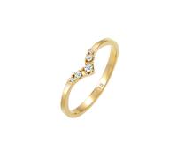 Diamore Damen Ring gold / transparent, Größe 52, 4377312 Gold / Transparent 52