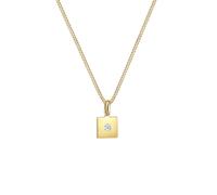 DIAMORE, Halskette Viereck Anhänger Diamant (0.015 Ct) 585er Gelbgold in gold, Schmuck für Damen Gr. 45 cm
