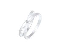 DIAMORE Ring Wickelring Cross Diamant (0.015 ct.) 925 Silber 54 mm Silber
