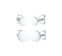 Elli Ohrring-Set »Disc Plättchen Kreis Basic 2er Set 925 Silber«, silberfarben