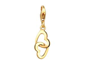 Elli Doppel-Herzen Verbundenheit 925 Sterling Silber goldfarben Damen