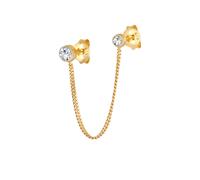 Elli Doppel Ohrstecker 925 Silber, mit Kristallen von Swarovski® goldfarben Damen
