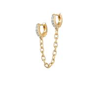 Elli Duo Creolen Trend 925 Silber, mit Kristallen von Swarovski® goldfarben Damen