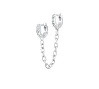 Elli Duo Creolen Trend 925 Silber, mit Kristallen von Swarovski® silberfarben Damen