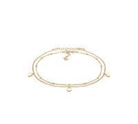 Elli Duo Set Kugelkette Plättchen Sommer 925 Silber goldfarben Damen