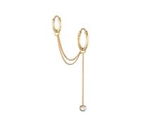 Elli Ear Chain Creolen Modern 925 Silber vergoldet, mit Kristallen von Swarovski® goldfarben Damen
