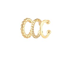 Elli Earcuff 3er Set Kugel Geo Minimal 925 Silber goldfarben Damen