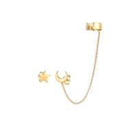 Elli Earcuff Astro Sterne Halbmond Blogger 925 Silber goldfarben Damen