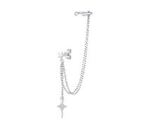 Elli Earcuff Ohrklemme Stern 925 Silber, mit Kristallen von Swarovski® OneSize Damen