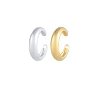 Elli - Earcuff Set Bi-Color Rund Gewölbt 925 Silber Ohrringe Damen