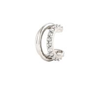 Elli Earcuff Single Weiß 925 Sterling Silber, mit Kristallen von Swarovski® silberfarben Damen