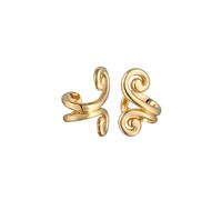 Earcuffs Silber 925 Vergoldet 24K Ohrmanschetten Damen Ohrringe für Frauen Ohrklemme Spirale, Mädchen Mama, Höhe 15mm, Breite 10mm Helix