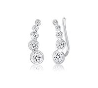 Elli Earcuffs Silber 925 Ohrmanschetten Damen Ohrringe für Frauen Ohrklemmen mit Steinen 0.015ct 0.06ct 0.1ct 0.24ct Länge 17.5mm 0309230916