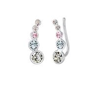 Elli Earcuffs Silber 925 Ohrmanschetten Damen Ohrringe für Frauen Ohrklemmen mit Steinen 0.015ct 0.06ct 0.1ct 0.24ct Länge 17.5mm 0306142117
