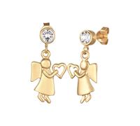 Elli Engel Herz Talisman 925 Sterling Silber, mit Kristallen von Swarovski® goldfarben Damen