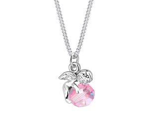 Elli Engel Kugel Flügel Kristall 925 Sterling Silber Rosa Damen