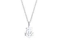 Elli Erbskette Anker Herz Kreuz Anhänger 925er Silber silberfarben Damen