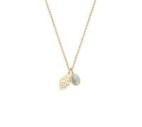 Elli Erbskette Blatt Labradorit Edelstein 925 Sterling Silber 45 Damen