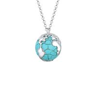 Elli Halskette Damen mit Anhäbger Weltkugel Howlith in 925 Sterling Silber