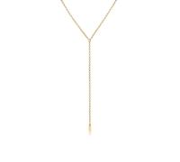 Elli Erbskette Y-Kette Geo Design Rechteck 925 Silber goldfarben Damen