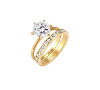 Elli, Ring Eternity Kristalle Set 925 Silber in gold, Schmuck für Damen Gr. 50 mm