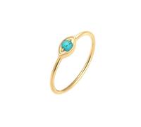 Elli, Ring Evil Eye Talisman Symbol Howlith Trend 925 Silber in gold, Schmuck für Damen Gr. 56 mm