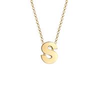 Elli, Halskette Femme Pendentif Lettre S Initiale - (925/1000) Argent in gold, Schmuck für Damen Gr. 45 cm