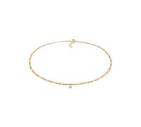 Elli Figarokette Zirkonia Anhänger Klassik goldfarben Damen