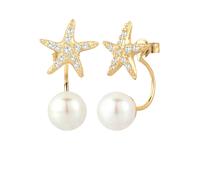 Elli Front-Back Seestern Trend Zirkonia Perle vergoldet OneSize Damen