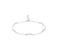 Elli Fußschmuck Damen Fußkettchen Basic mit Kristalle in 925 Sterling Silber